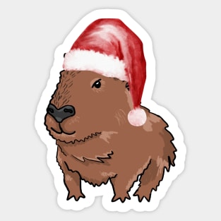 Santa Capybara Sticker